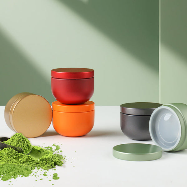 Tea Box Mini Caddy Large Storage Container Small Round Tin Coffee Food Storage Containers
