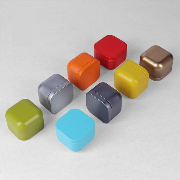 Tea Box Square Tin Container Caddy Metal Candy Food Storage Containers