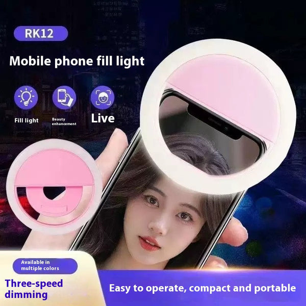 Led Ring Light 85Mm Universal & Adjustable Selfie For Phone Streaming Makeup Lamp Round Portable Cheap Studio Selfie Lights