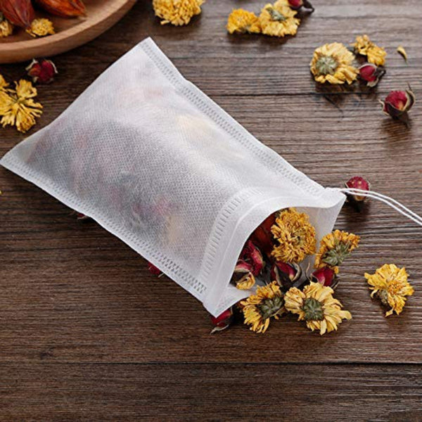 400 Pack White 7X9cm Empty Drawstring Tea Filter Bags For Loose & Coffee Tea Infusers