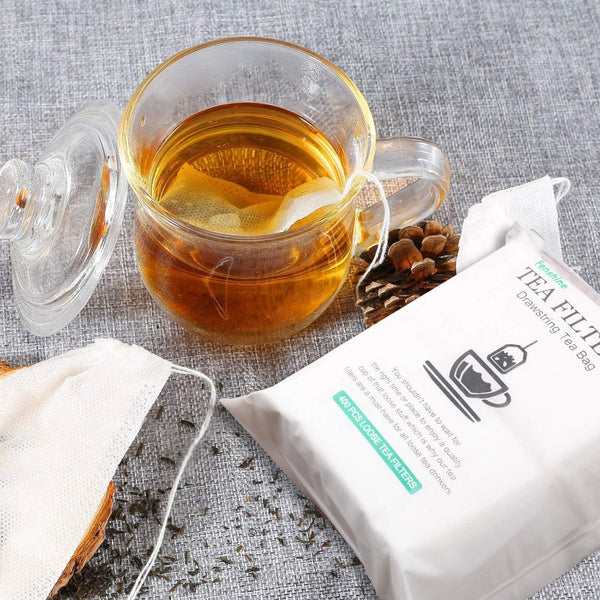 400 Pack White 7X9cm Empty Drawstring Tea Filter Bags For Loose & Coffee Tea Infusers
