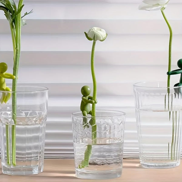 Plant Clamps Flower Support Vase Decoration Stem Holder Clips Climbing Aid Plants Funny Figurines Houseplant Accessories Arranging Cut Flowers Green S