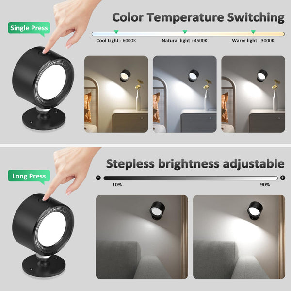 Night Light Table Lamp Bedside Mood Wireless Rechargeable Led Touch Dimmable Desk Lighting Portable Bedroom Modern Design Usb Black 1 Piece Night Ligh