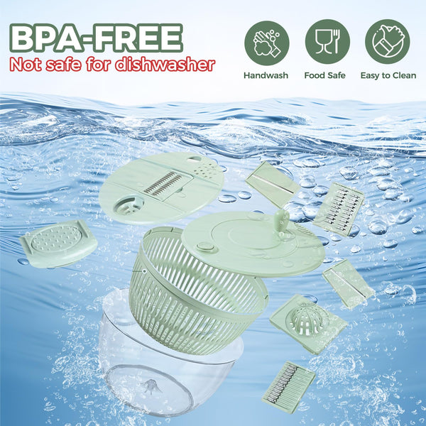 Vegetable Slicer Salad Spinner Mandoline Multifunctional Cutter Set Grater Kitchen Aid Utensil Julienne Gadget Shredder Mint Green Peelers & Slicers