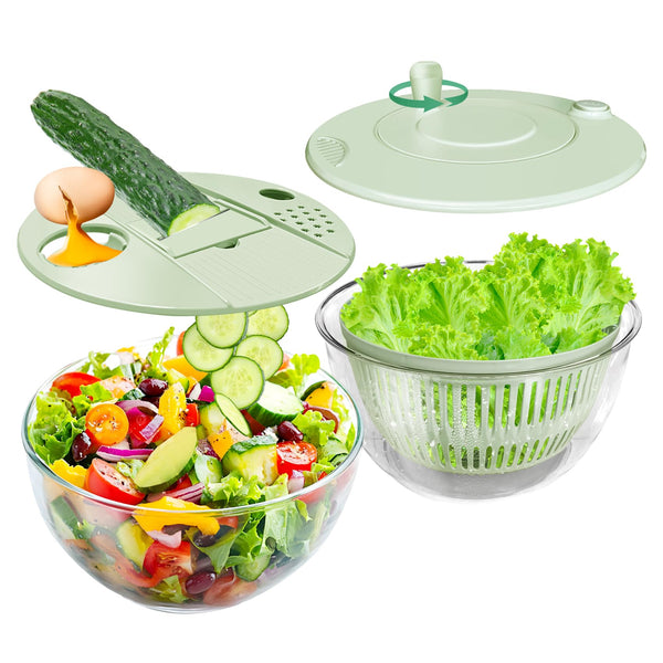 Vegetable Slicer Salad Spinner Mandoline Multifunctional Cutter Set Grater Kitchen Aid Utensil Julienne Gadget Shredder Mint Green Peelers & Slicers