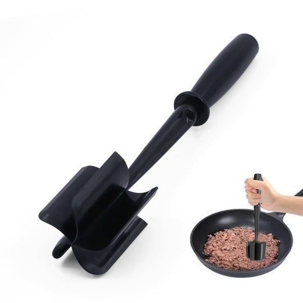 Minced Meat Ruller Potato Masher Mashed Potatoes Chopper Kitchen Utensils Vegetable Hamburger Tools Heat Resistant Spatula Black 1 Piece Other Kitchen