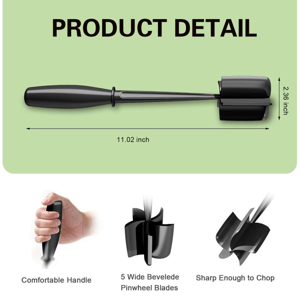 Minced Meat Ruller Potato Masher Mashed Potatoes Chopper Kitchen Utensils Vegetable Hamburger Tools Heat Resistant Spatula Black 1 Piece Other Kitchen