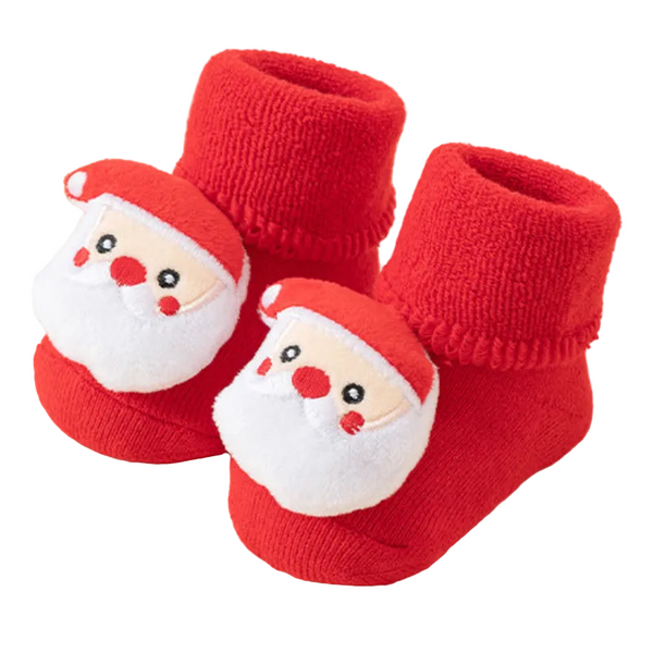 Baby Christmas Socks Non Slip Warm House First Santa Claus Reindeer Tree Boots Winter Booties Maternity Gift Clothes Cotton Sole Red Mix 6 Baby Socks