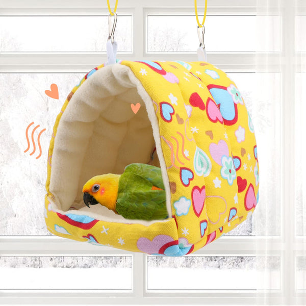 Bird Hammock Sleeping Nest Tent Cage Accessories Parrot Toys Parakeet Plush House Lovebird atiel Canary Bag Yellow 1 Piece Birds Toys