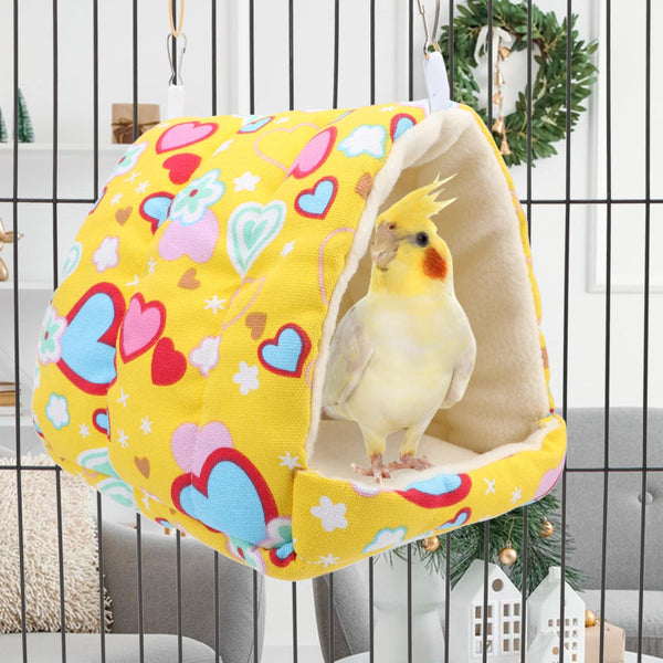 Bird Hammock Sleeping Nest Tent Cage Accessories Parrot Toys Parakeet Plush House Lovebird atiel Canary Bag Yellow 1 Piece Birds Toys