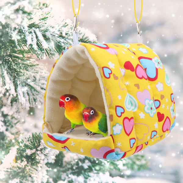 Bird Hammock Sleeping Nest Tent Cage Accessories Parrot Toys Parakeet Plush House Lovebird atiel Canary Bag Yellow 1 Piece Birds Toys