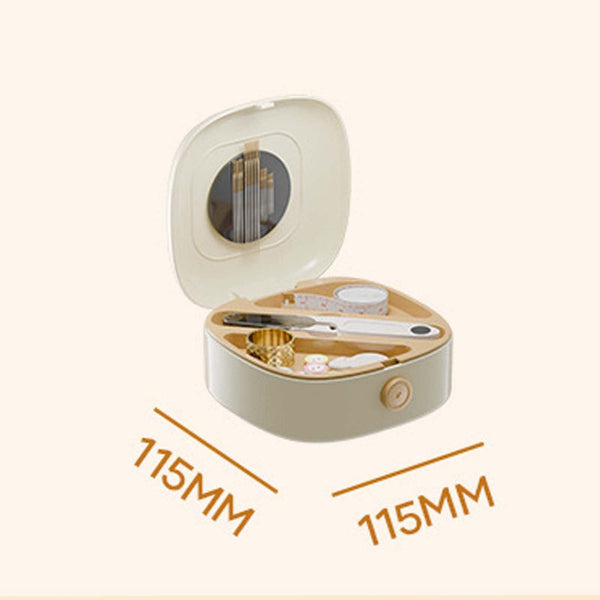 Beige Sewing Kit With Magnetic Storage And Dual Compartments Other Sewing