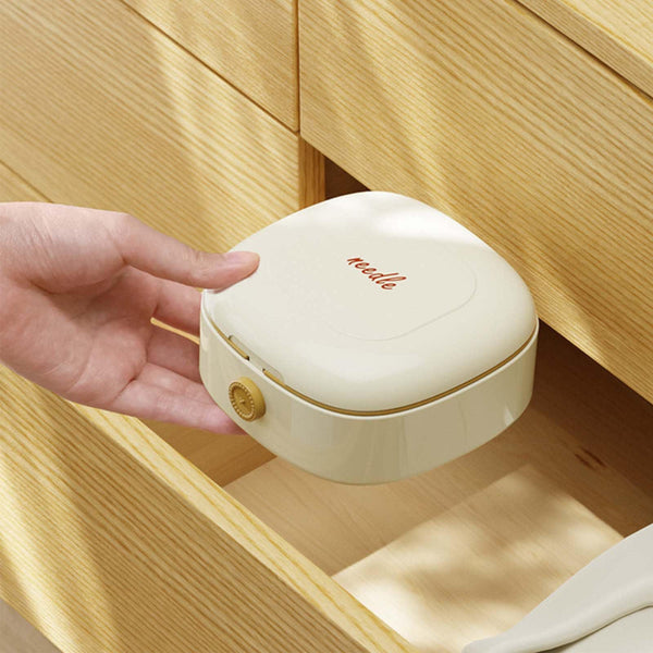 Beige Sewing Kit With Magnetic Storage And Dual Compartments Other Sewing