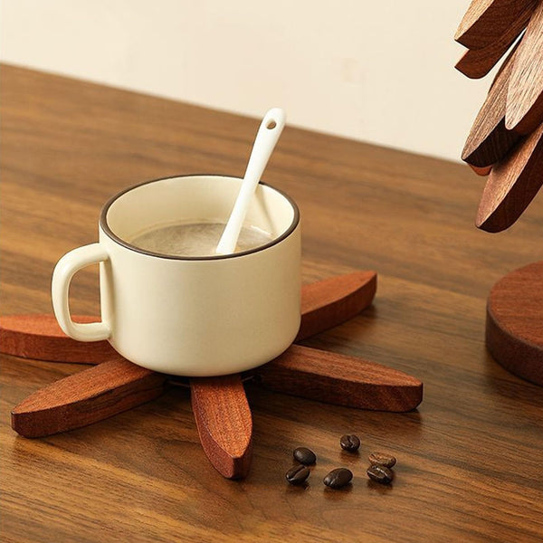 Heat Resistant Tree Design Table Kitchen Decor Brown 2 Pieces Coasters