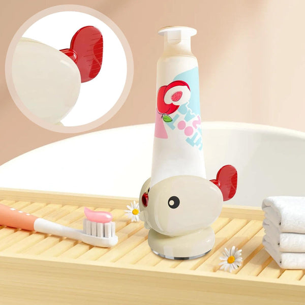 Toothpaste Tube Squeezer Roller Holder Press Dispenser Children Bathroom Gadgets Key Fish Design Beige 1 Piece Other Bathroom Accessories