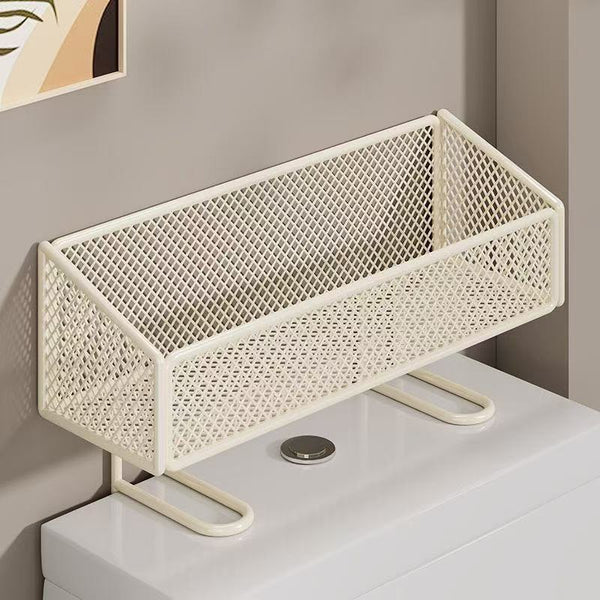 Toilet Storage Rack White Open Grid Design No Drilling Required Bathroom Storage & Organisers