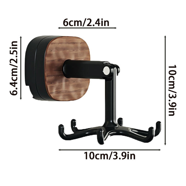 Rotating Kitchen Rack Utensil Holder Self Adhesive Wall Hook Organizer Hooks No Drilling Spatula Towel Mug Cabinet Hanging System Bathroom Black 1 Pie