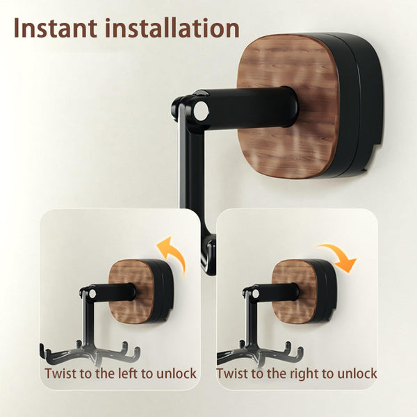Rotating Kitchen Rack Utensil Holder Self Adhesive Wall Hook Organizer Hooks No Drilling Spatula Towel Mug Cabinet Hanging System Bathroom Black 1 Pie