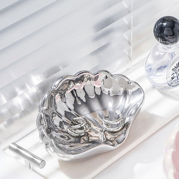 Ceramic Seashell Soap Dish Luxury Bathroom Accessory Mother Of Pearl White Soap Dishes & Dispensers