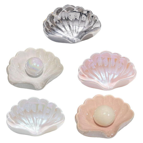 Ceramic Seashell Soap Dish Luxury Bathroom Accessory Mother Of Pearl White Soap Dishes & Dispensers