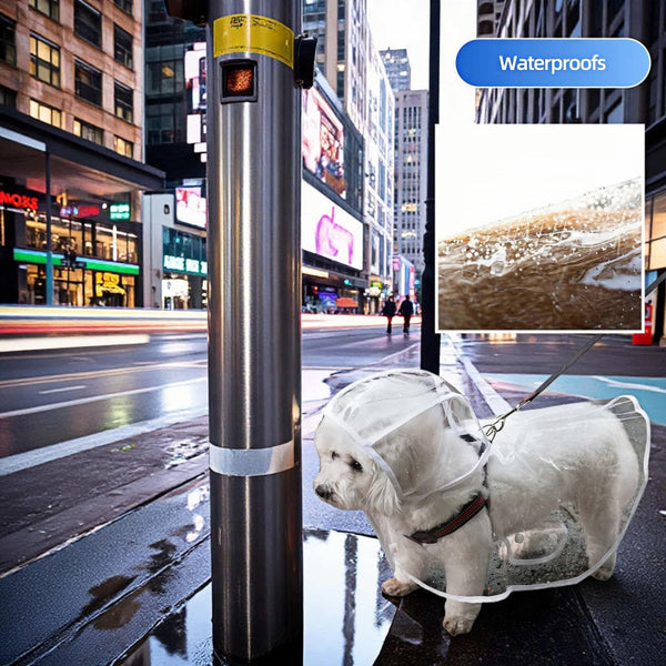 Dog Raincoat Waterproof Coat Transparent Poncho Clothing Suit Hooded Jacket Accessories Walking Supplies Outdoor Pet 1 Piece Dog Clothing & Shoes