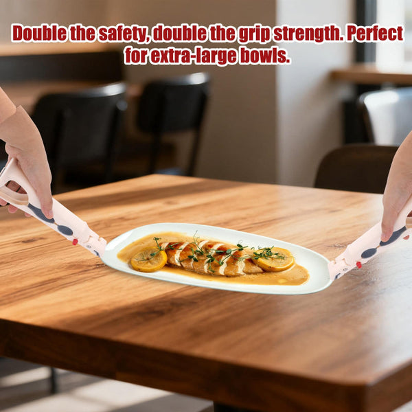 2 Piece Beige Anti Slip Hot Dish Gripper For Kitchen & Airfryer Tongs