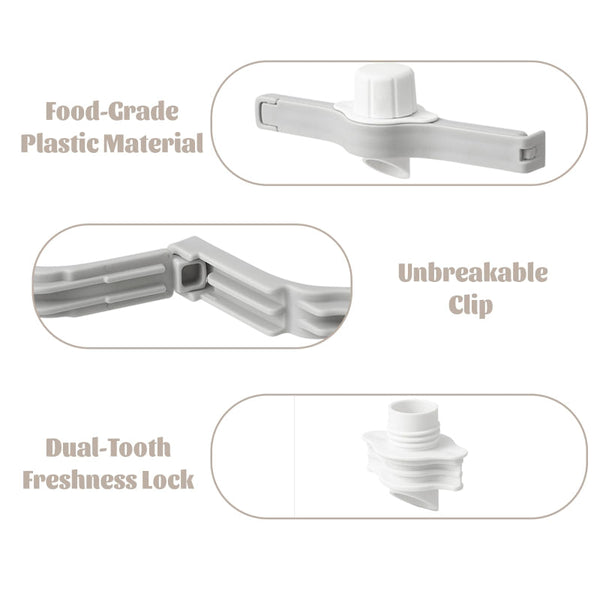 4 Pack Gray Bag Clips With Spout For Airtight Food Storage Other Kitchen Gadgets