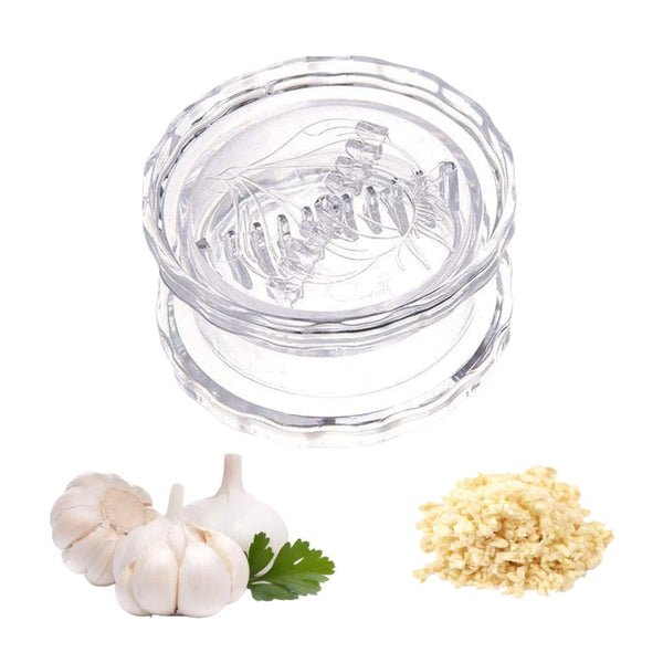 Garlic Press Cutter Grater Ginger Mill Herb Grinder Crusher Kitchen Gadget Manual Twist System Aid Chopper Dishwasher Safe Transparent 1 Piece Garlic