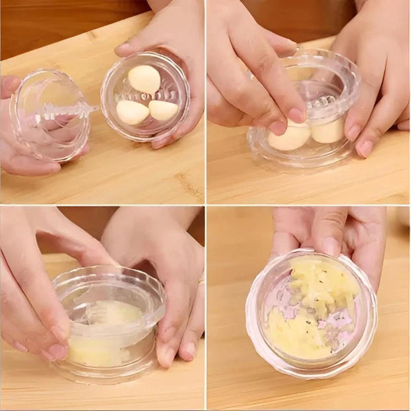 Garlic Press Cutter Grater Ginger Mill Herb Grinder Crusher Kitchen Gadget Manual Twist System Aid Chopper Dishwasher Safe Transparent 1 Piece Garlic