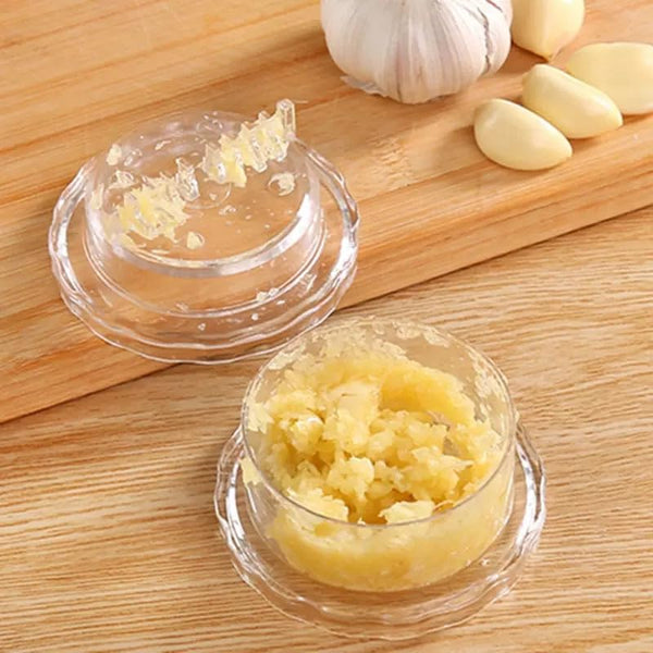 Garlic Press Cutter Grater Ginger Mill Herb Grinder Crusher Kitchen Gadget Manual Twist System Aid Chopper Dishwasher Safe Transparent 1 Piece Garlic