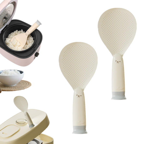 Rice Spoon Set Beige Non Stick Heat Resistant Pp 2 Pieces Serving Utensils & Sets