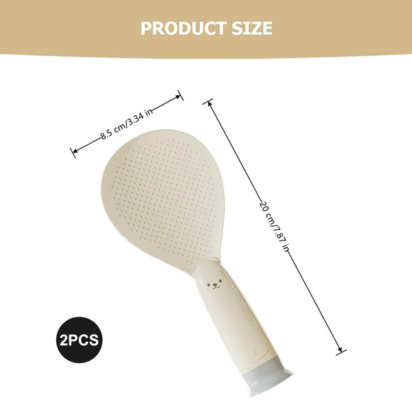 Rice Spoon Set Beige Non Stick Heat Resistant Pp 2 Pieces Serving Utensils & Sets