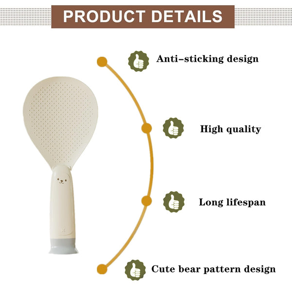 Rice Spoon Set Beige Non Stick Heat Resistant Pp 2 Pieces Serving Utensils & Sets