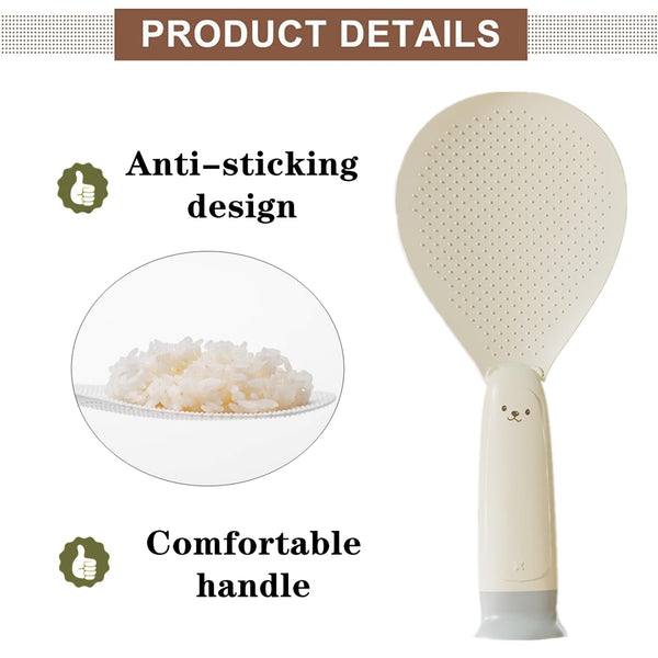 Rice Spoon Set Beige Non Stick Heat Resistant Pp 2 Pieces Serving Utensils & Sets
