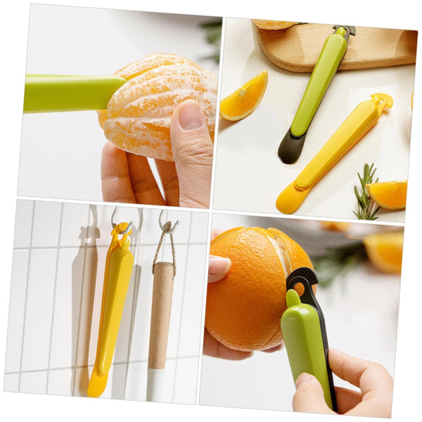 Orange Peeler Citrus Fruit Kitchen Tool Grapefruit Opener Remover Plastic Peeling Knife Accessories Handy Utensils Preparation Mandarin Yellow And Gre