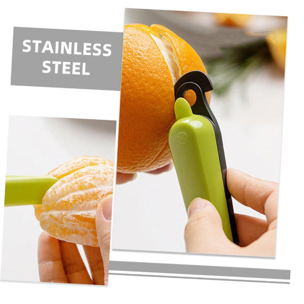 Orange Peeler Citrus Fruit Kitchen Tool Grapefruit Opener Remover Plastic Peeling Knife Accessories Handy Utensils Preparation Mandarin Yellow And Gre