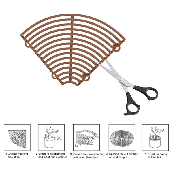 2 Piece Brown Flower Pot Grid Cat Repellent Plant Protector Plant Ties & Supports
