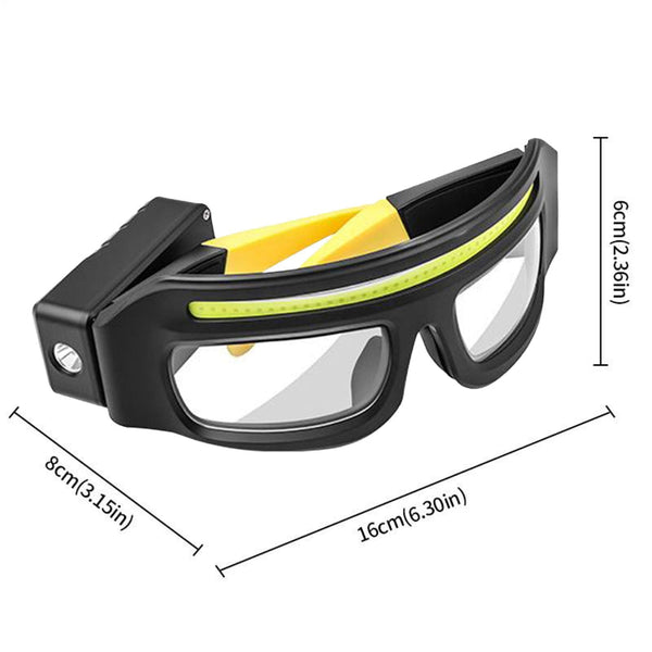 Rechargeable Led Headlamp Safety Glasses With Light Reading Lamp Flashlight Work Walking Running Diy Gift For Men Night Camping Fishing Usb Black 1 Pi