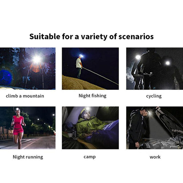 Rechargeable Led Headlamp Safety Glasses With Light Reading Lamp Flashlight Work Walking Running Diy Gift For Men Night Camping Fishing Usb Black 1 Pi
