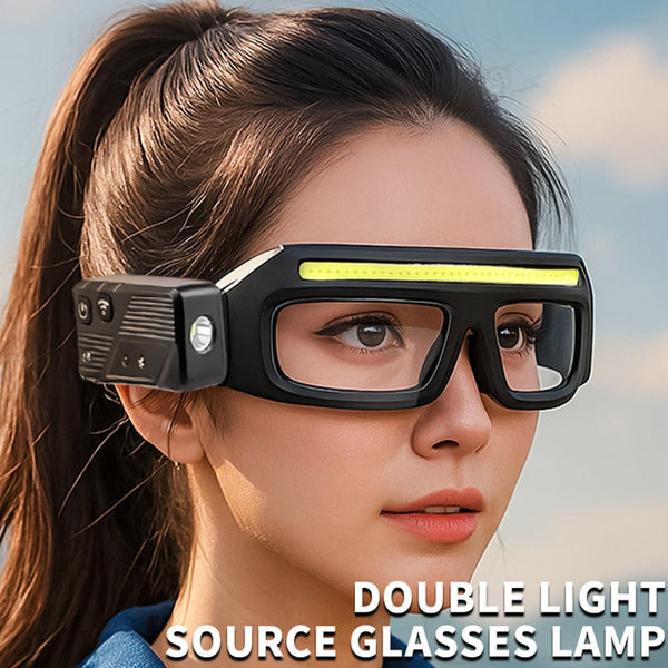 Rechargeable Led Headlamp Safety Glasses With Light Reading Lamp Flashlight Work Walking Running Diy Gift For Men Night Camping Fishing Usb Black 1 Pi