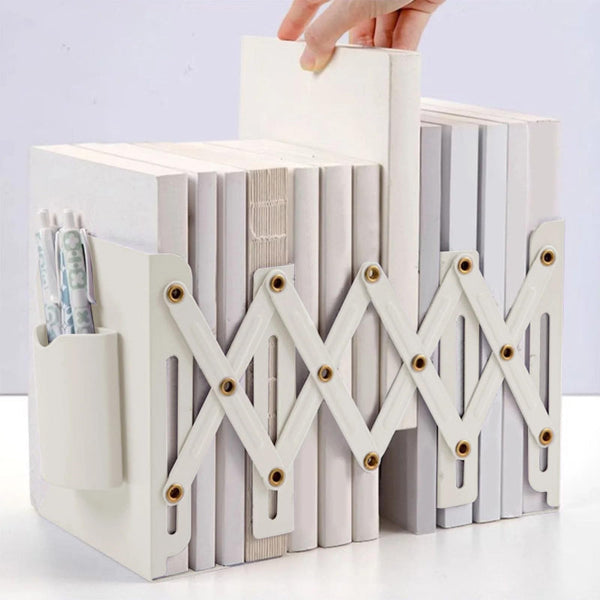 Extendable Metal Bookends With Storage White Book Stands