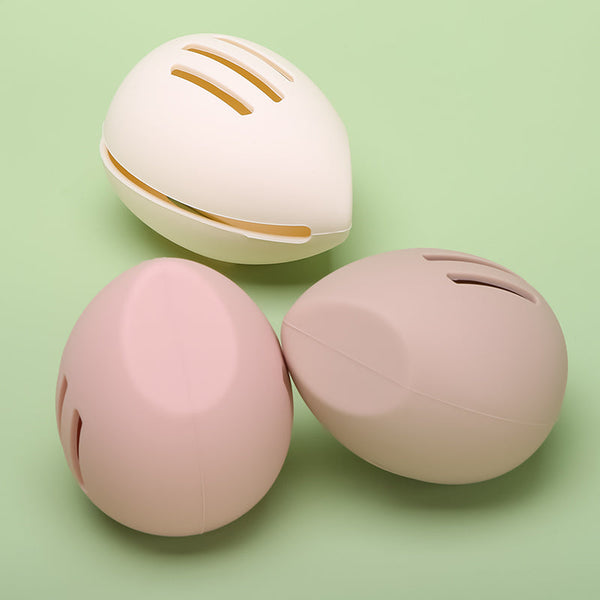 Makeup Sponge Holder Beauty Case Organizer Storage Box Egg Travel Cosmetic Accessories Gift For Women Toiletry Bag Protective Cover Silicone Nude Pink