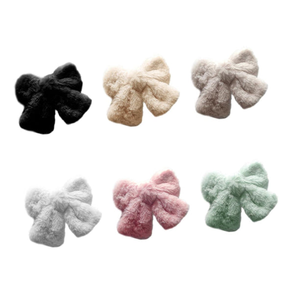Plush Bow Hair Clip Set 6 Pieces For Women & Girls Hair Accessories