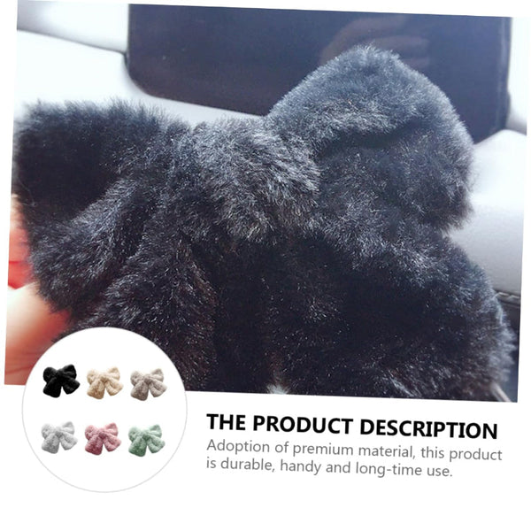 Plush Bow Hair Clip Set 6 Pieces For Women & Girls Hair Accessories