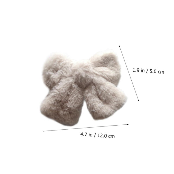 Plush Bow Hair Clip Set 6 Pieces For Women & Girls Hair Accessories