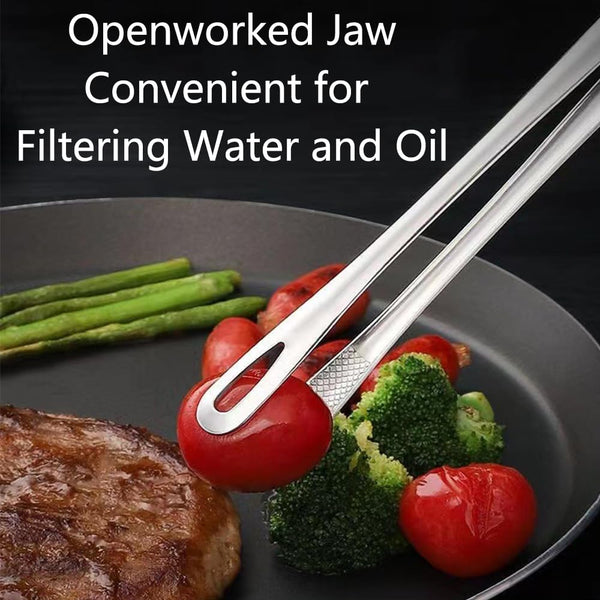 Meat Tongs Barbecue Kitchen Serving Cooking Tweezers Grill Gourmet Bbq Accessories Chef Utensils Turning Korean Professional Stainless Steel Gold 2 Pi