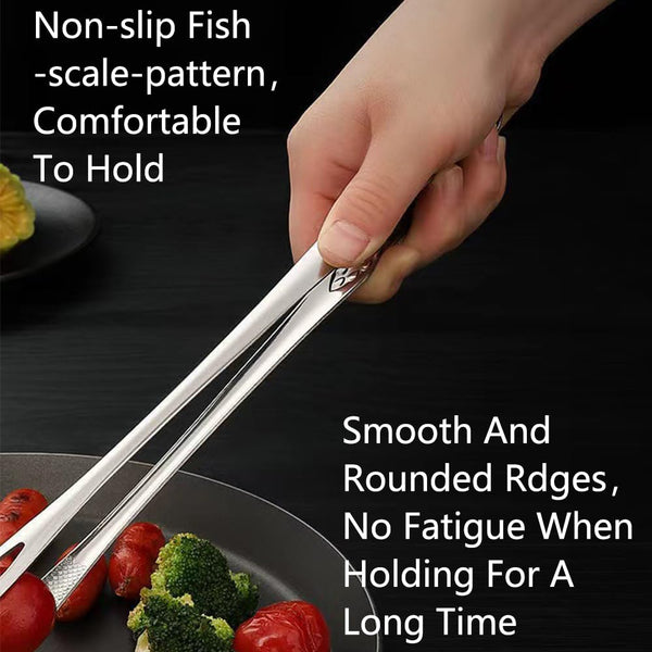 Meat Tongs Barbecue Kitchen Serving Cooking Tweezers Grill Gourmet Bbq Accessories Chef Utensils Turning Korean Professional Stainless Steel Gold 2 Pi
