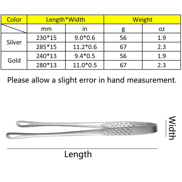 Meat Tongs Barbecue Kitchen Serving Cooking Tweezers Grill Gourmet Bbq Accessories Chef Utensils Turning Korean Professional Stainless Steel Gold 2 Pi