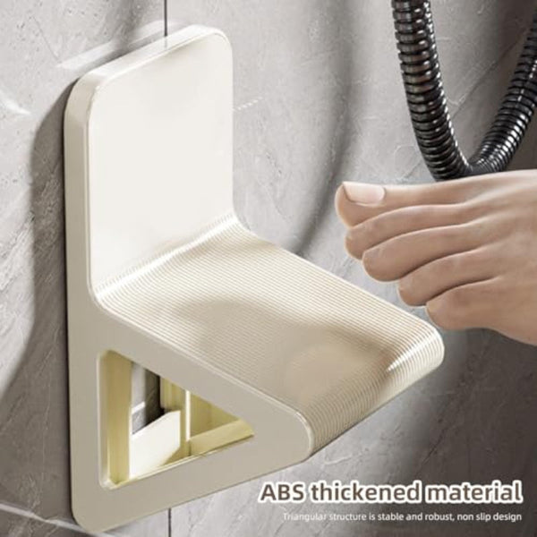 Shower Stool Footrest Shoe Bench Rack Wall Mounted Mat Bath Massager Bathroom Furniture Toilet Black & White 2 Pieces Ottomans Footstools & Poufs