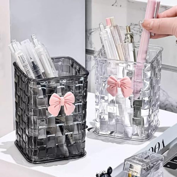 Desk Organizer Storage Basket Box Accessories Pen Tray Bathroom Cabinet Furniture Bow Transparent White 1 Piece Storage Bins & Baskets